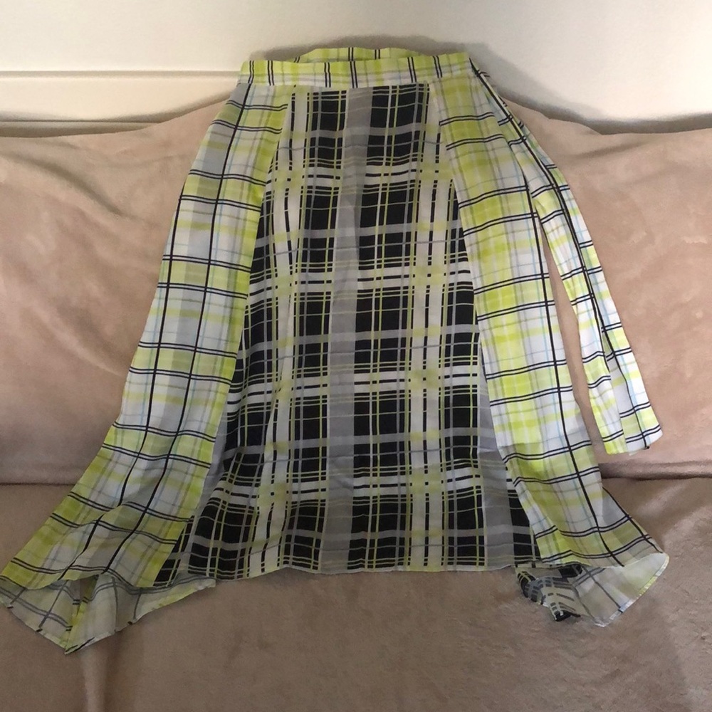TOPSHOP A-Line Two Patterned Side Zip & 2 Front Slit Skirt